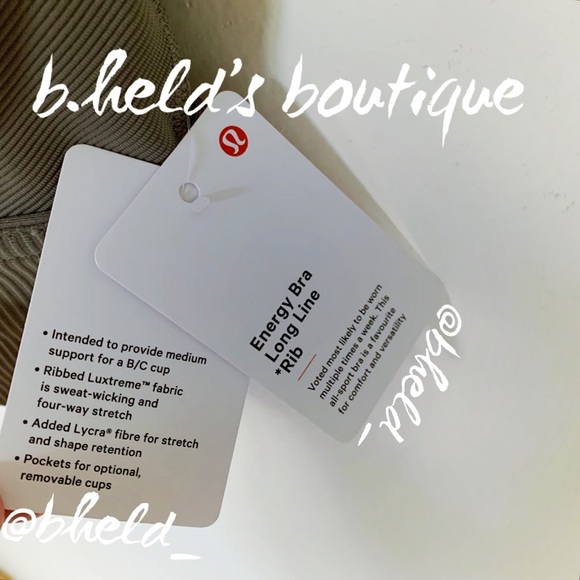 lululemon Energy Bra Long Line Ribbed in Rover Brown Tan Grey Size 4 New NWT - Picture 5 of 14